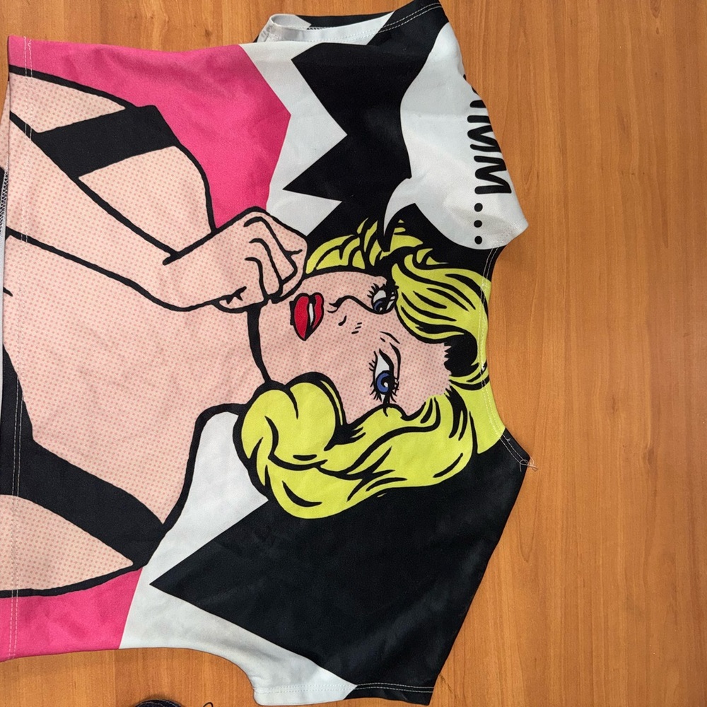 Zara Graphic Tank Top with Neon Accents